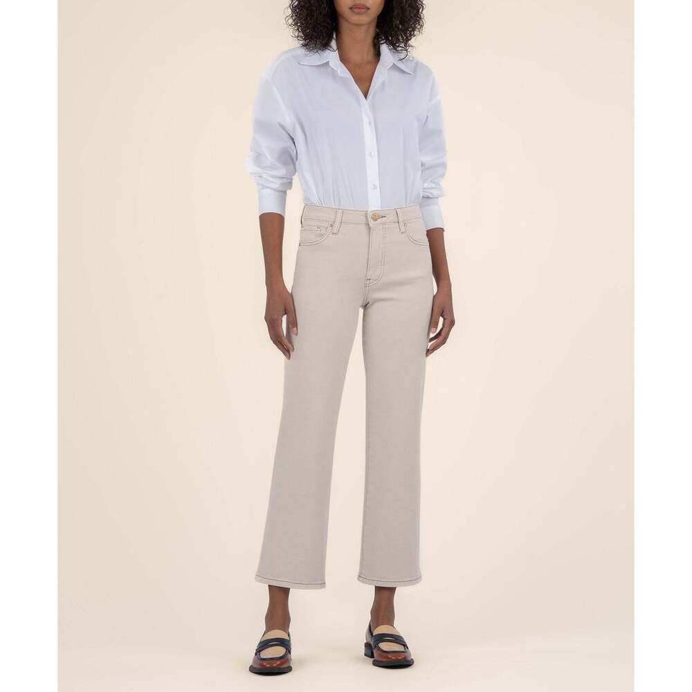 Kut from the Kloth Charlotte High Rise Wide Leg Size 1212 / Ecru